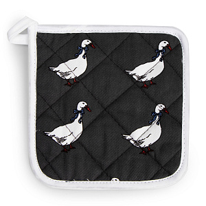 Набор кухонный (рукавица 18х26см + прихватка 17х17см) СОФТИ Гуси графит хлопок 100% 000000000001218595
