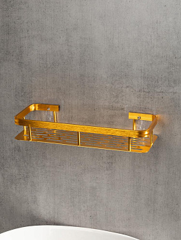 Полка навесная 30x13x5см DE'NASTIA прямоугольная золотой алюминий 000000000001227437