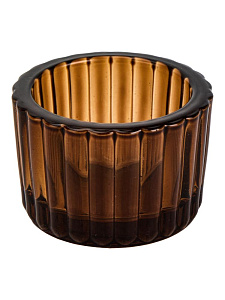 Подсвечник 5,5х3,5см ГРАНИ ST янтарный стекло 000000000001228952