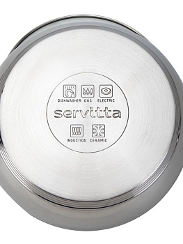 Набор посуды для приготовления 6 предметов SERVITTA Verde (ковш 1,8 л/кастрюля 2,3 л/кастрюля 3,3л) нержавеющая сталь 000000000001229037