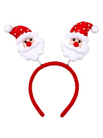 Маскарадное украшение ободок на голову Дед Мороз в красном колпаке из полипропилена с декором из нетканого материала 22x26x1,5см 82300 000000000001201843