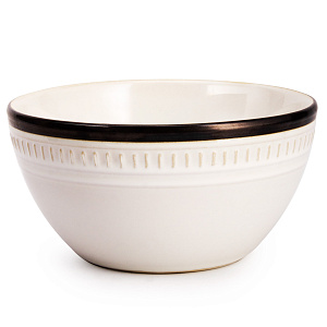 Салатник 15см Орнамент белый/черная полоса глазурованная керамика 000000000001217641