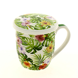 Кружка заварочная 350мл OLAFF Цветы металлическое сито подарочная упаковка 000000000001185053