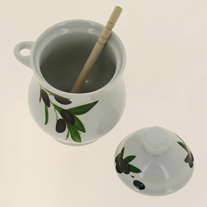 Баночка для меда с ложкой фарфор подарочная упаковка  ОЛИВКА GUTERWAHL 102-05074 000000000001193900