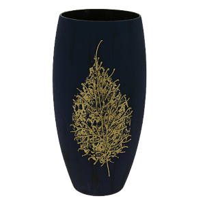 Ваза стеклянная с ручным рисунком, дизайн Danuta Kotova,широкий Бочонок Н30 см, ручной объемный рисунок по фактуроной поверхности. 000000000001191020