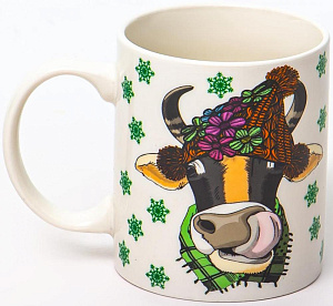 Кружка фарфор 350мл МИКС 4 декора НА УДАЧУ OLAFF 200-08038 000000000001202093