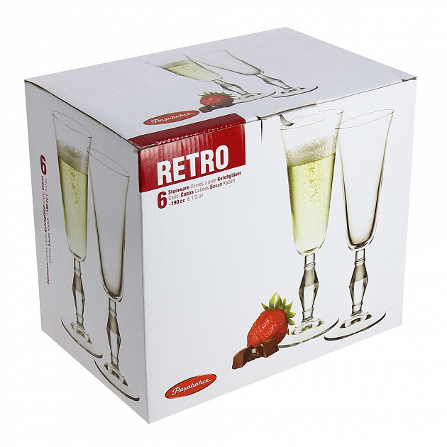 Набор фужеров для шампанского Retro Pasabahce, 190мл, 6 шт. 000000000001116428