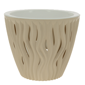 Кашпо со вставкой Вдохновение 3л цвет Пудровый артикул КШ-5424 пластик 000000000001194623