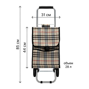 Сумка-тележка на колесах 85х31х24см/сумка 31х21х44см Клетка до 25кг на 28л оксфорд 000000000001221843