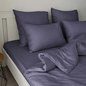 Пододеяльник 145x210см DE'NASTIA сиреневый страйп-сатин 1см хлопок 100% 000000000001226096
