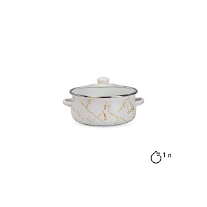 Кастрюля 16см-1л Мрамор эмаль 000000000001223944