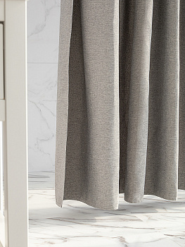 Шторка для ванной 200x200см DE'NASTIA Nature водоотталкивающая светло-серый лён/полиэстер 000000000001226768