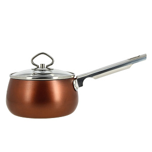 Ковш 1,4л стеклянная крышка антипригарное покрытие медный алюминий 000000000001156959