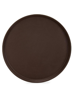 Поднос 45см круглый прорезиненный коричневый полипропилен/каучук 000000000001227959