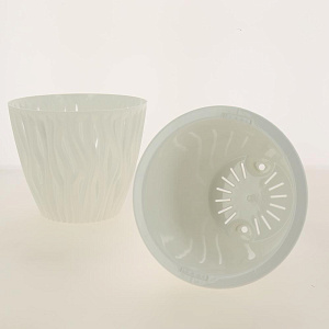 Кашпо со вставкой Вдохновение 2,25л цвет Белый/Белый артикул КШ-5738 пластик 000000000001194617