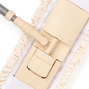 Швабра 70х130см DE'NASTIA ручка телескоп насадка NEW молочный нержавеющая cталь/микрофибра 000000000001222331