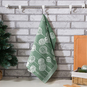 Полотенце кухонное 40х60см Шары зеленый хлопок-100% 000000000001215456