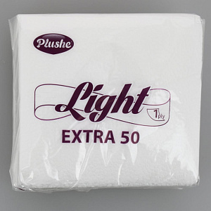 Салфетки бумажные 22,5 Plushe Light Extra 50 однослойные 40 листов в ассортименте 3730 000000000001202580