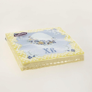 Салфетки бумажные 2слоя 15листов Plushe Веночек жёлтый  18885 000000000001204671