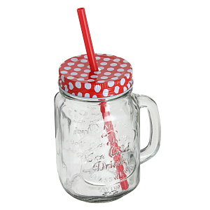 Кружка-банка с соломкой Koopman, 400мл 000000000001153007