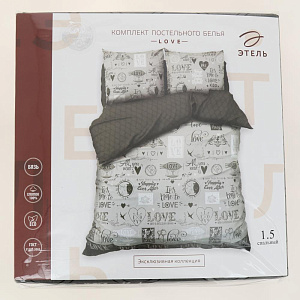 Комплект постельного белья Этель 1.5сп Love 143х215см 150х214см 70х70см-2шт 100%хлопок бязь 125 г/м2 2968330 000000000001205019