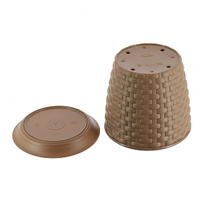 Кашпо с поддоном Ротанг Idea, бежевый, 1л, 13.5 см 000000000001129803