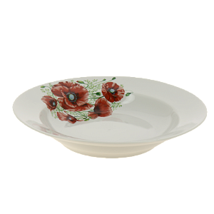 Тарелка фарфор суповая 200 мм супадкий край Маки,069482 000000000001193468