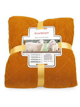 Плед 130х160см в ассортименте с мехом вельвет полиэстер 000000000001229209