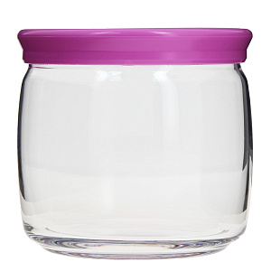 CESNI Банка для сыпучих продуктов 500мл PASABAHCE Pink стекло/пластик 000000000001154321