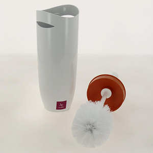 Ёрш с подставкой для унитаза бело-оранжевый D10см H35см пластик PRIMANOVA M-E05-08 000000000001201687