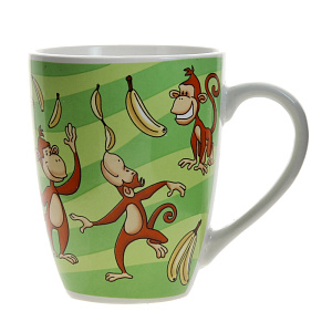 Кружка Веселые обезьянки Коралл, 340мл 000000000001133301