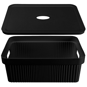 Ящик 13л 38х27х14,4см ECONOVA VELVET черный пластик 000000000001223396