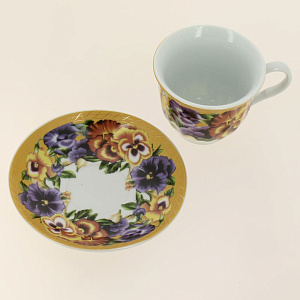 Набор чайный (13) 6 чашек 250мл+6 блюдец+чайник 1000мл, подар.уп ,CM-F13-SGB-018 000000000001170024