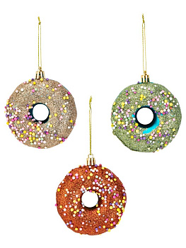 Декоративное украшение Набор 3шт 8,5см Пончик серия Неоновая микс пластик 000000000001224126