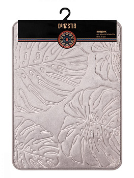 Коврик для ванной 50x70см DE'NASTIA ТРОПИКИ memory серый полиэстер 000000000001207519