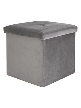 Пуфик складной 38х38х38см куб светло-серый велюр 000000000001226411
