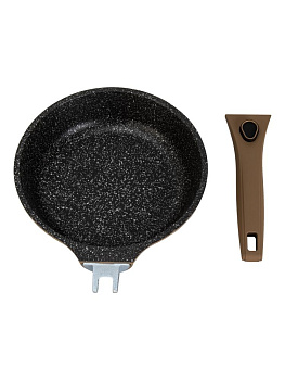 Набор посуды для приготовления 9 предметов (ковш 16см 1,4л/кастрюля 24см 4,6л/сковорода 20см, 24см/сковорода вок-28см/крышка 4шт) черный алюминий 000000000001229791