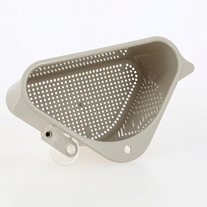 Органайзер кухонный/органайзер на раковину 25,5х14х10см DE'NASTIA угловой с присоской бежевый пластик 000000000001212527