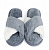 Туфли домашние-тапки р.40-41 LUCKY накрест серый/белый искусственный мех полиэстер 000000000001214534