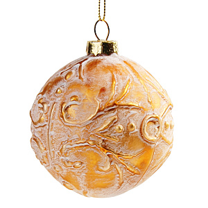 Декоративное украшение 8см ФЕНИКС-ПРЕЗЕНТ Шар с узором розовый стекло 000000000001179717