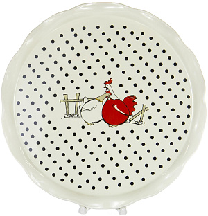 Блюдо круглое 5х30,5х2см Куры подарочная упаковка керамика YU-10138 000000000001197961