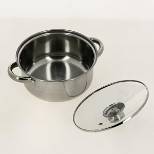 Набор посуды 6 предметов из нердавеющей стали: кастрюля 1 л., кастрюля 1,4 л., кастрюля 2,1 л., 3 стеклянные крышки ST4325 Набор посуды 6 предметов из нердавеющей стали: кастрюля 1 л., кастрюля 1,4 л., кастрюля 2,1 л., 3 стеклянные крышки ST4325 000000000001195752