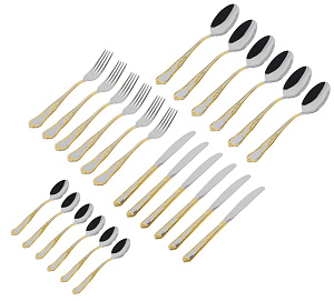 Набор столовых приборов Samba-2 Herdmar, полированный с декором, 24 предмета 000000000001086021