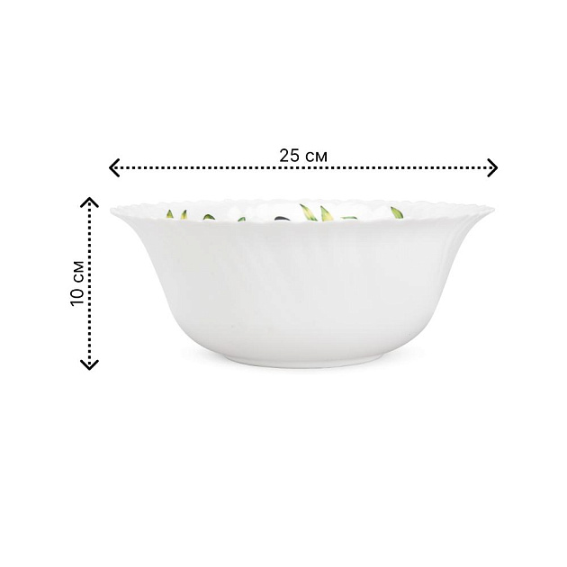 Салатник 25см 2,5л FARFORELLE Оливки стеклокерамика 000000000001223675