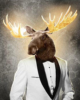 Картина на холсте (канвас) 40х50см Золотые рога 000000000001214932