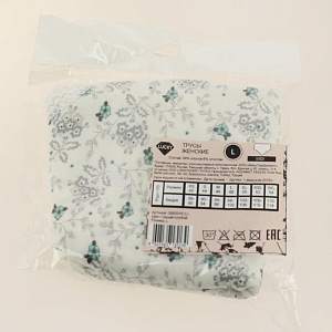 Трусы женские размер L LUCKY цветочек/кружево Midi серый/голубой 94%хл 6%эл 000000000001187731