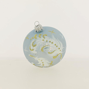 Декоративное украшение 9см Шар 4,5 БИРЮСИНКА Перышко стекло 000000000001179987