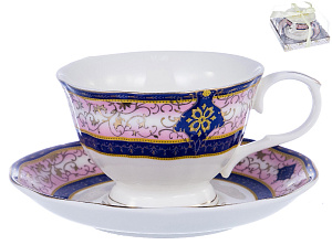 Чайная пара чашка фарфор 220мл/блюдце Дельта подарочная упаковка Паллада Balsford 107-04011 000000000001197840