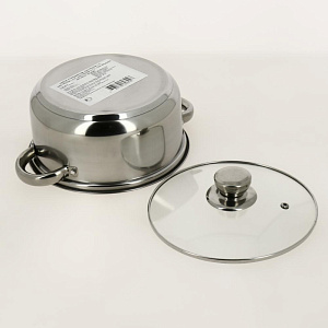 Набор посуды 6 предметов из нердавеющей стали: кастрюля 1 л., кастрюля 1,4 л., кастрюля 2,1 л., 3 стеклянные крышки ST4325 Набор посуды 6 предметов из нердавеющей стали: кастрюля 1 л., кастрюля 1,4 л., кастрюля 2,1 л., 3 стеклянные крышки ST4325 000000000001195752