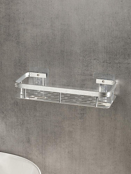 Полка навесная 30x13x5см DE'NASTIA прямоугольная серебристый алюминий 000000000001227434